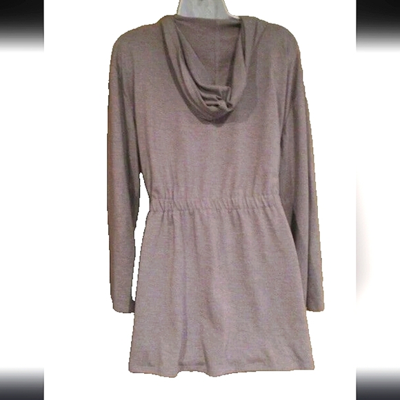 Gray Cardigan with Open Tie Front and Long Sleeves Hoodie Wrap Size… - Picture 4 of 10